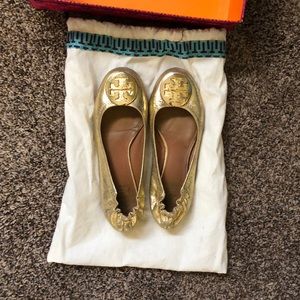 Gold Tory Burch Flats